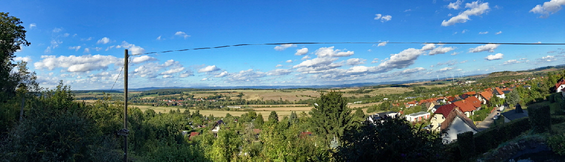 Panoramablick vom Waldhaus Japan auf den Harz und Bleicherode